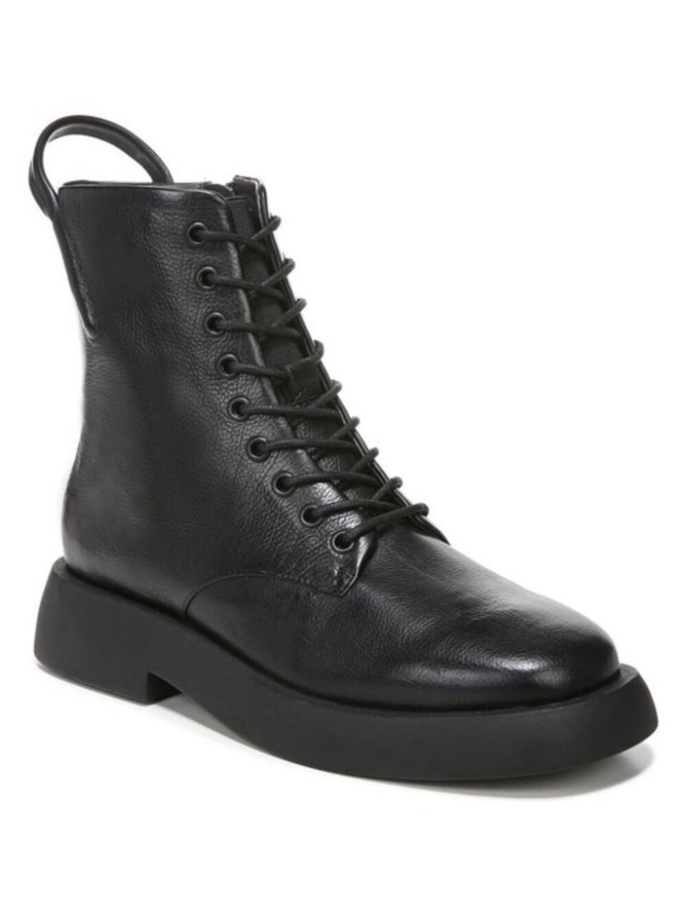 SARTO A-ELLERA Leather Lace-Up Chunky Lug Sole Combat Boots Black Women's 9M